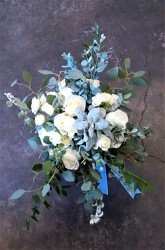 Dusty Blue and White Bridal Bouquet from Aladdin's Floral in Idaho Falls