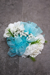 Double Carnation Wrist Corsage from Aladdin's Floral in Idaho Falls