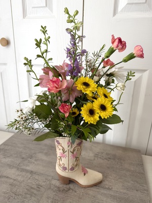 Bloom-in Boot from Aladdin's Floral in Idaho Falls