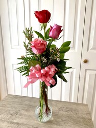 Three Mixed Roses from Aladdin's Floral in Idaho Falls