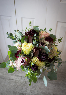 Blushing Burgundy Bridal Bouquet from Aladdin's Floral in Idaho Falls