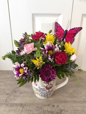 Blooming Butterfly Mug from Aladdin's Floral in Idaho Falls