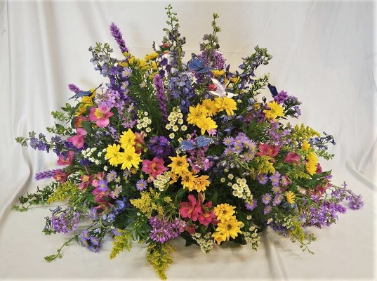 Wildflower Meadow Casket Spray from Aladdin's Floral in Idaho Falls