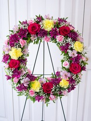 Bright Garden Wreath from Aladdin's Floral in Idaho Falls